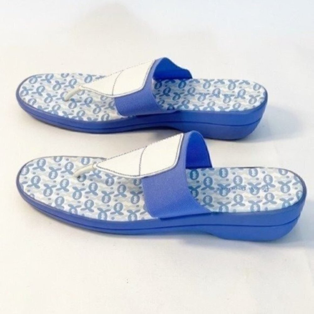 Fresh Produce Periwinkle Blue Fishy Thong Sandals shoes size 9 Flip flops - Picture 8 of 12